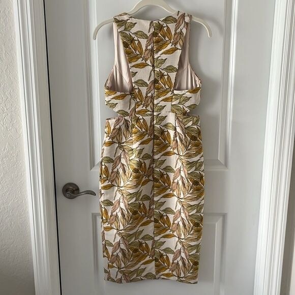 Gianni Bini Beckham Cut out Jaquard Print Sleeveless Front slit Lined Dress NWOT - Picture 7 of 11